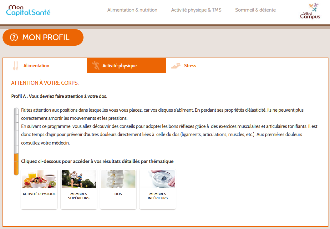 mon-profil5 Description du profil A suite au bilan individuel activité physique