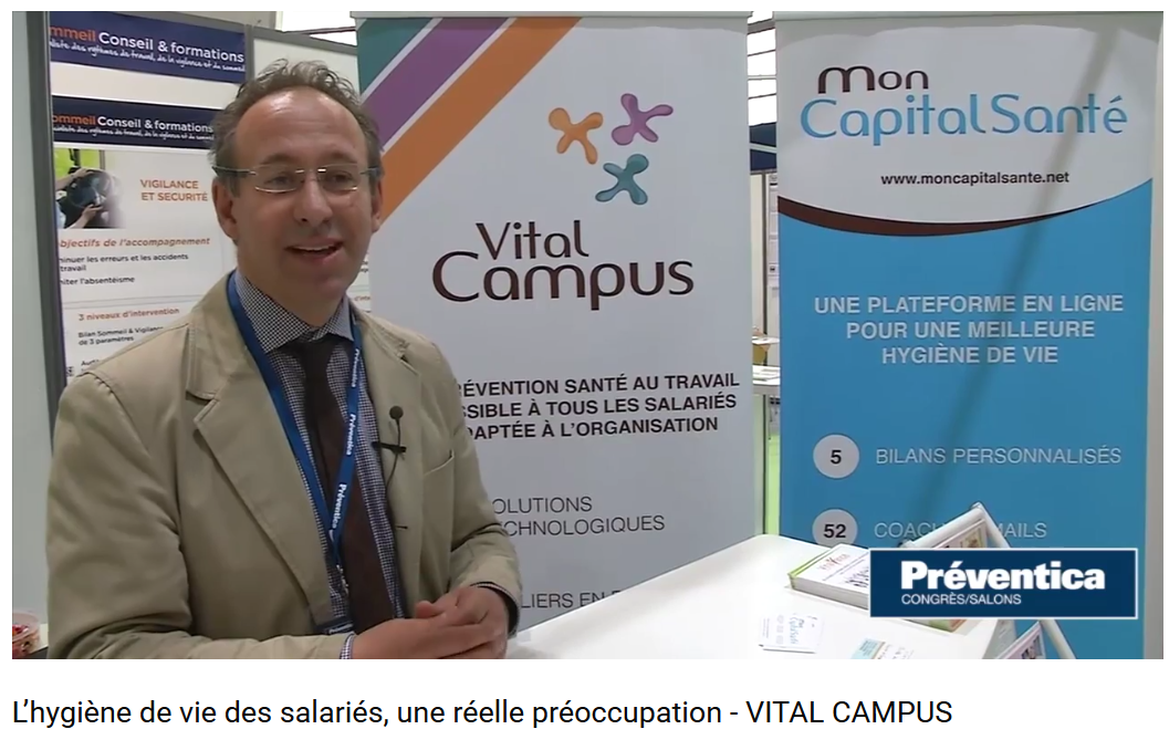 Photo de Christian Ouillet sur le stand Vital Campus au Salon Preventica