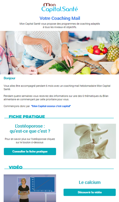 Exemple de mail hebdomadaire